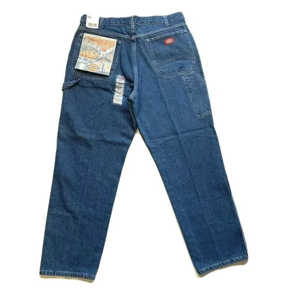 NWT Vintage Dickies Carpenter‎ Jeans Mens 36x30 Relaxed Fit Medium Wash Utility - Picture 2 of 11